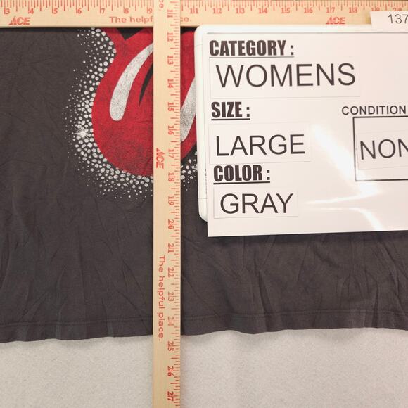 Rolling Stones Band Graphic Short Sleeve T Shirt Womens Size Large L Gray - Picture 8 of 9